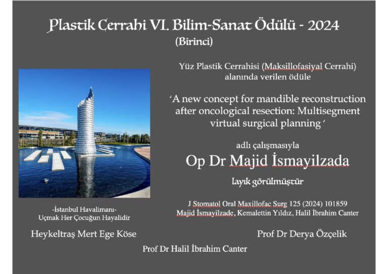 2024 yılı Plastik Cerrahi Bilim/Sanat Ödülü